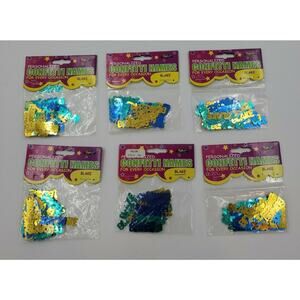 Personalized Name Confetti Blake Foil 6 Packs Blue & Cards Party
